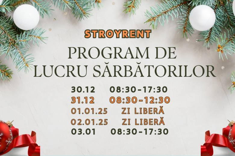 Program de lucru sărbători /24 Decembrie – 1 Ianuarie/